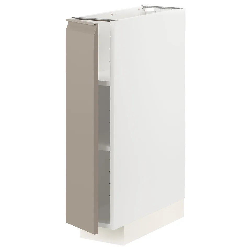 METOD kitchen cabinet, white-beige, modern, integrated handle.