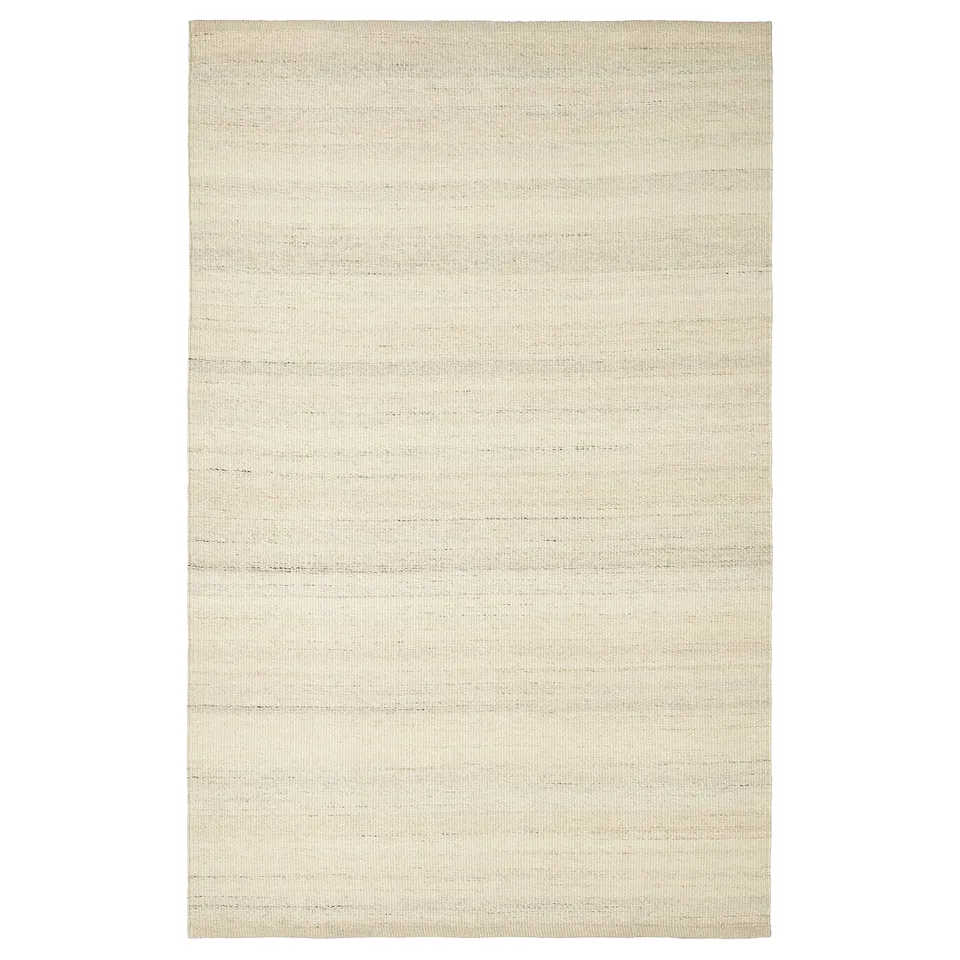 TIDTABELL rug: beige, flatwoven, rectangular wool rug.