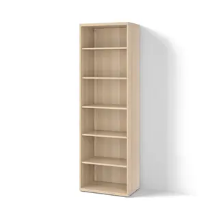 BESTÅ shelving unit, with 5 shelves/white stained oak effect, 60x40x193 cm