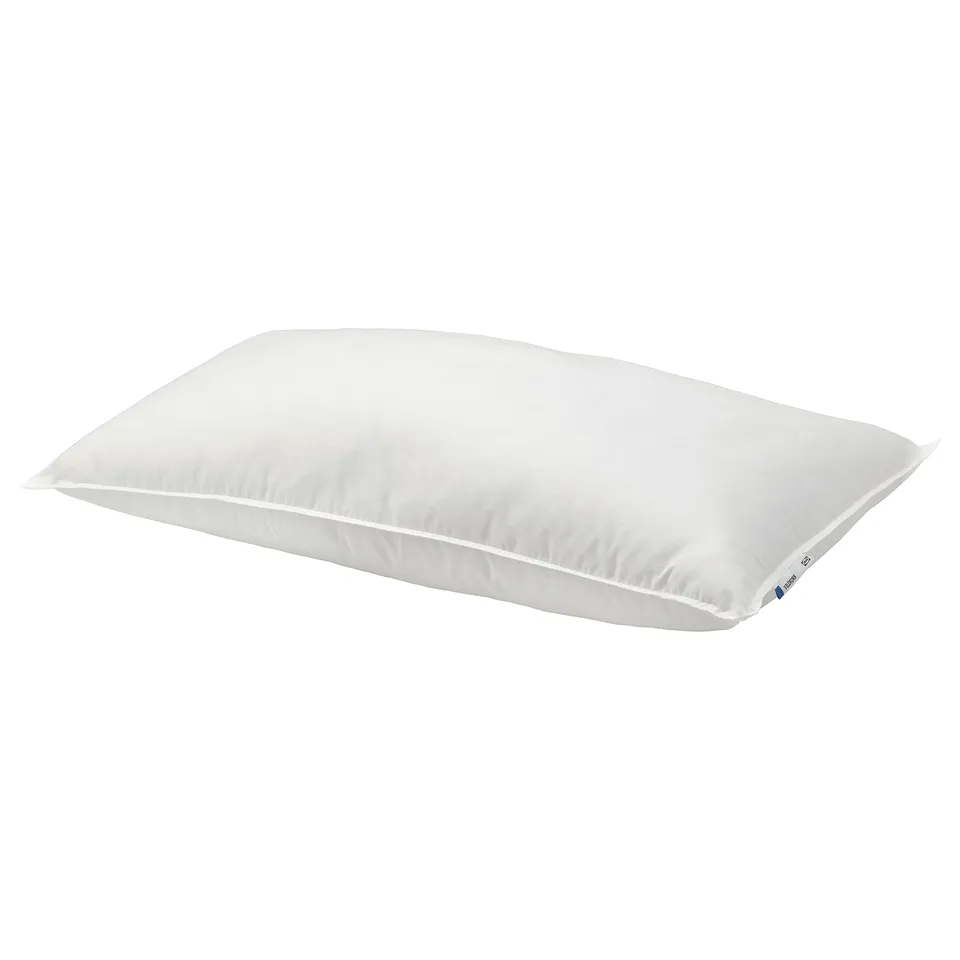 VILDKORN pillow: rectangular, soft, supportive, recycled polyester/cotton, machine-washable.