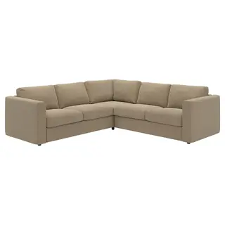 VIMLE corner sofa, 4-seat, Johanneshov brown-beige