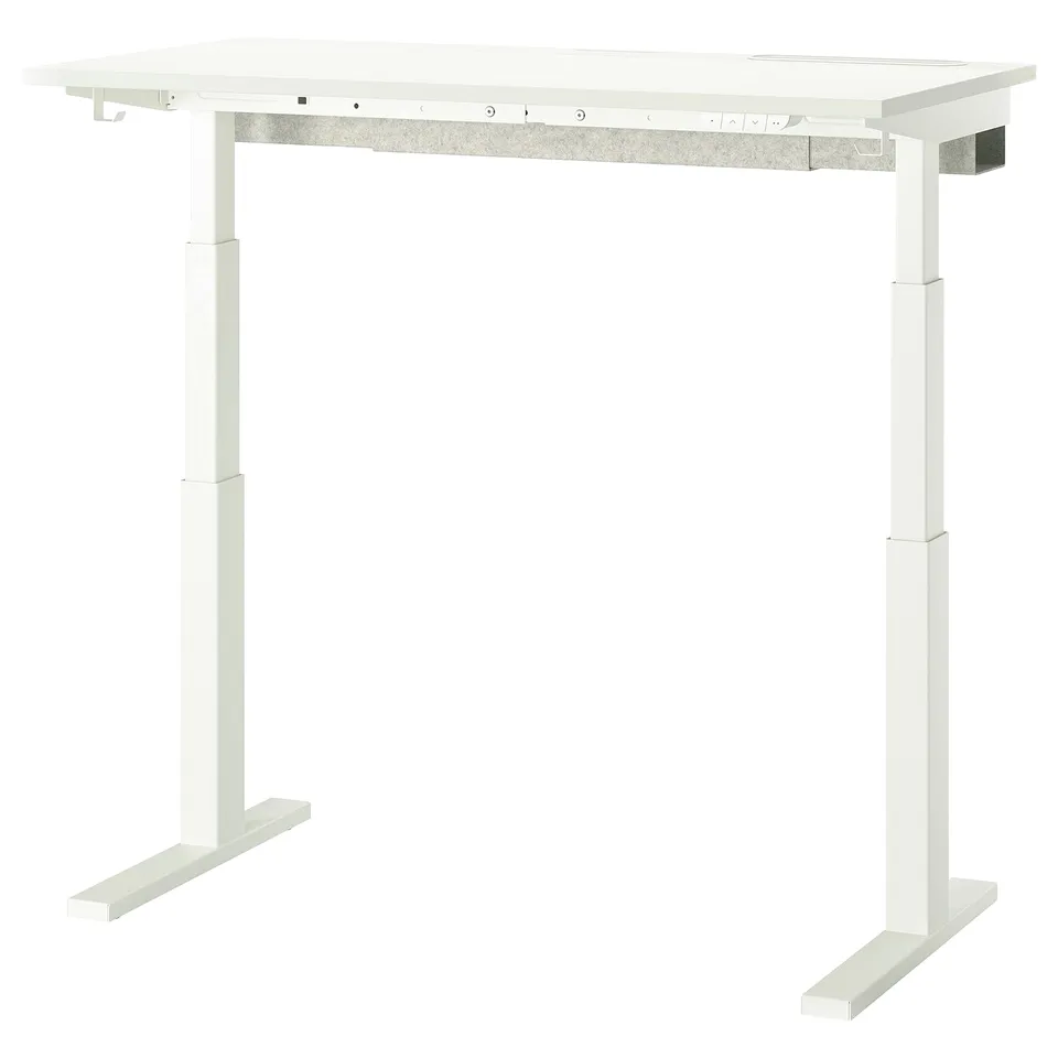 MITTZON desk: white, rectangular, adjustable height.