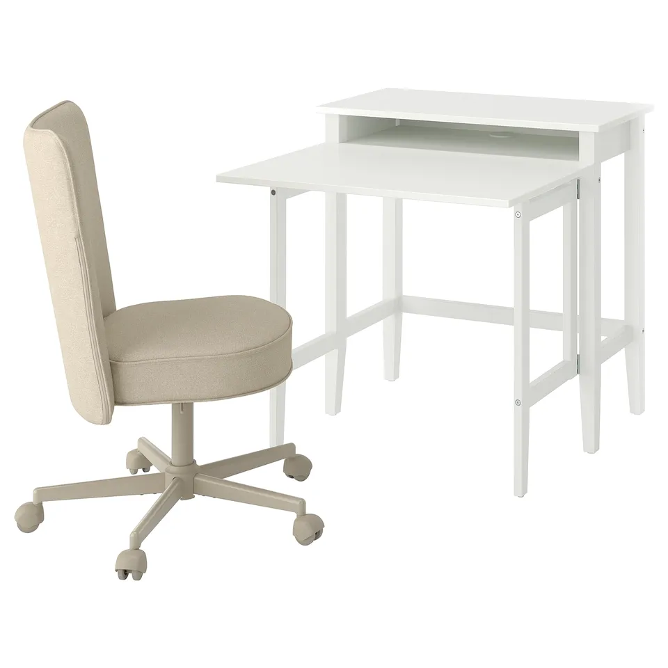 GULLABERG / BRYTNING Desk and chair, white/beige, 84x41 cm