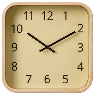 SKOGSSVALA wall clock, oak veneer, 24x24 cm
