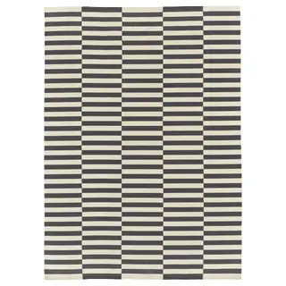 STOCKHOLM 2017 rug, flatwoven, handmade/striped grey, Length 350 x Width 250 cm