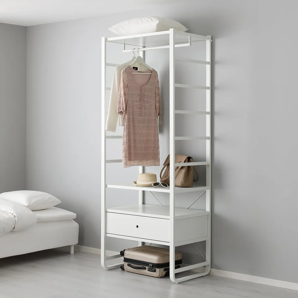 ELVARLI wardrobe: clothing & accessories storage, adjustable feet