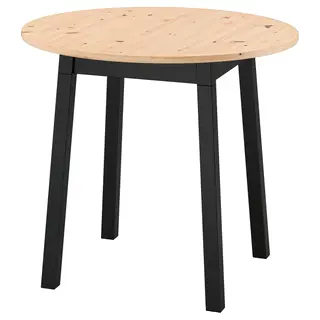 PINNTORP table, light brown stained/black stained pine, 85 cm
