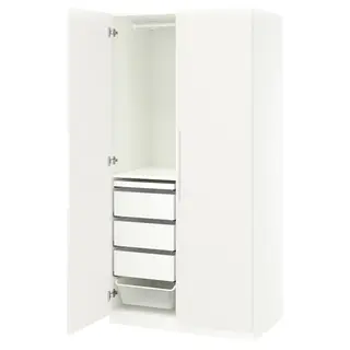 PAX / TONSTAD wardrobe combination, white/off-white, Width 100.0 x Depth 60.0 x Height 201.2 cm