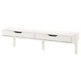 EKBY ALEX / RAMSHULT wall shelf, white, 119x29 cm
