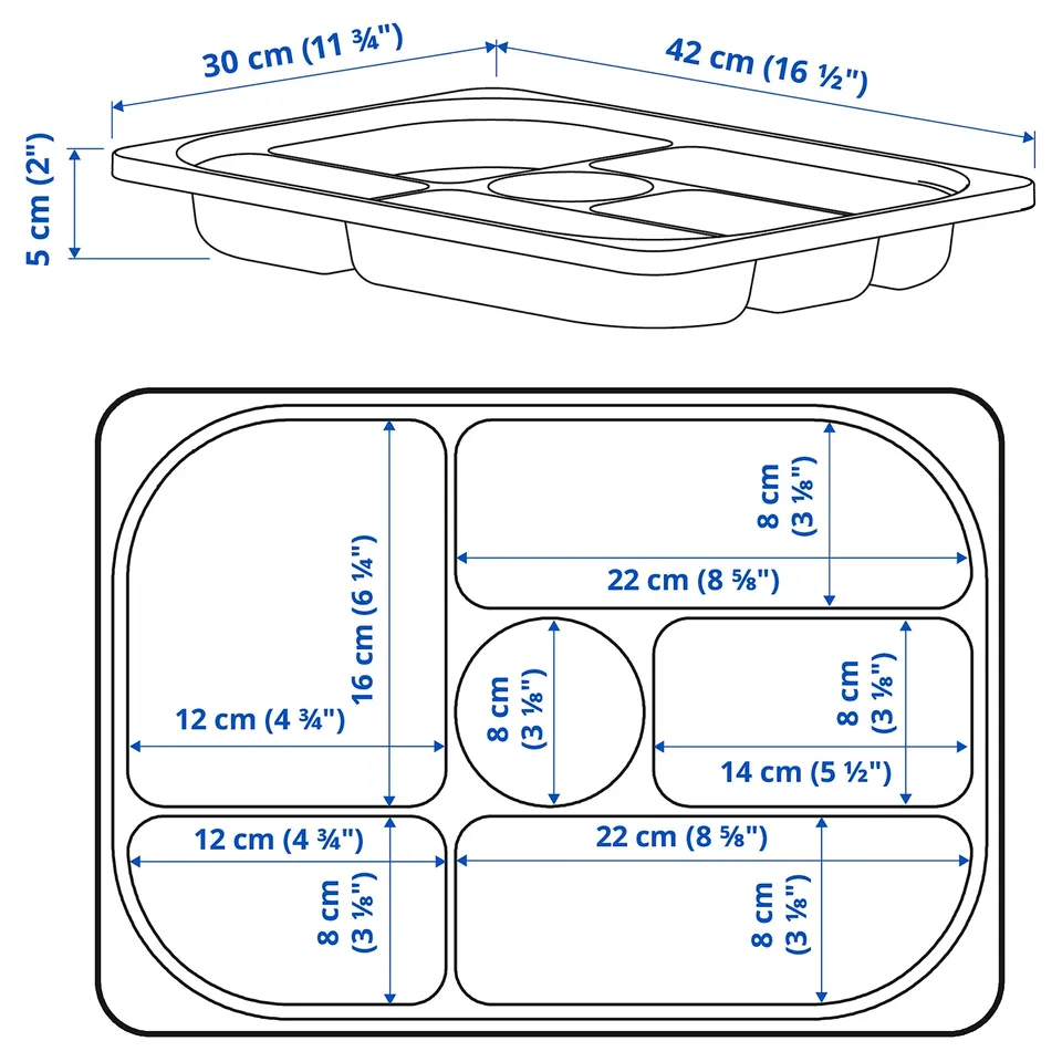 part: TROFAST storage tray with compartments