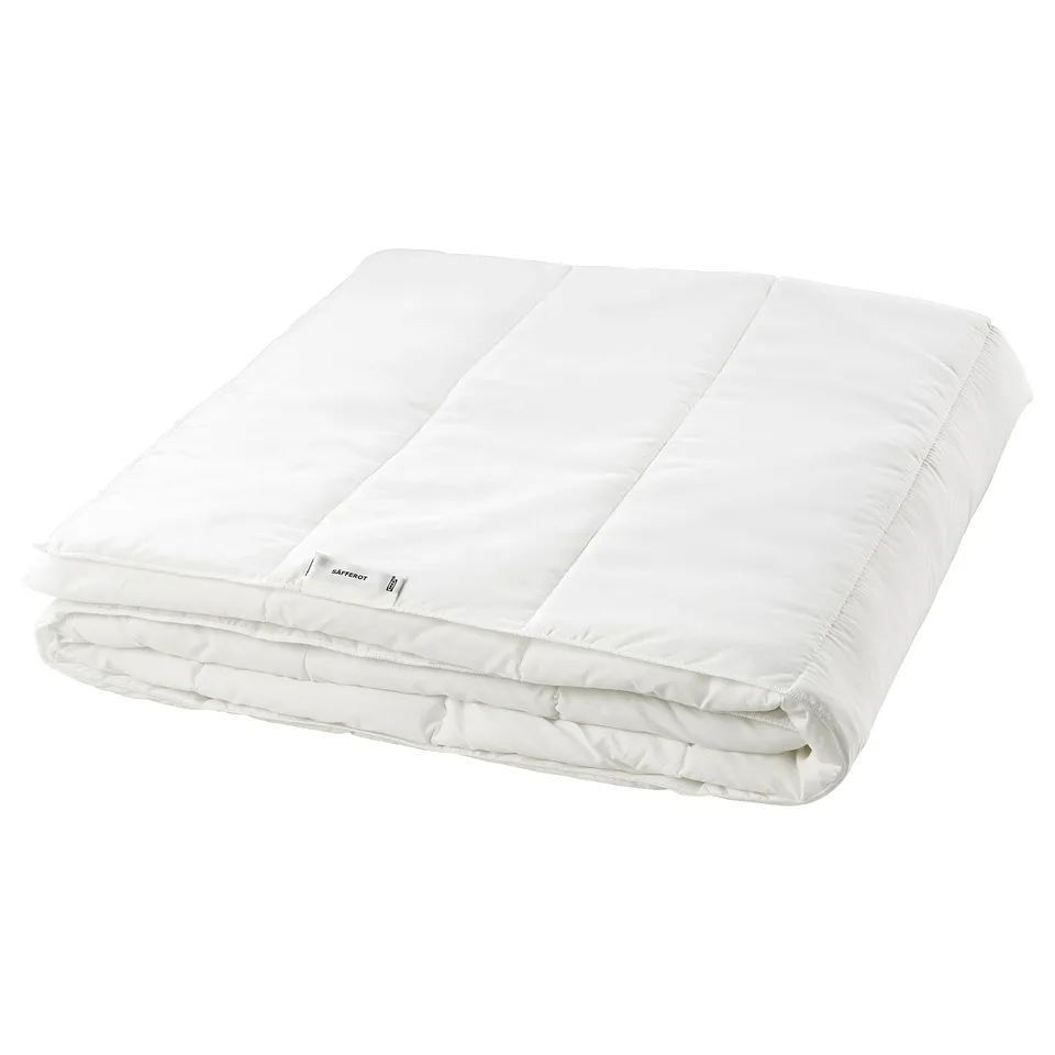 SÄFFEROT duvet, white, folded, soft microfibre, recycled material.