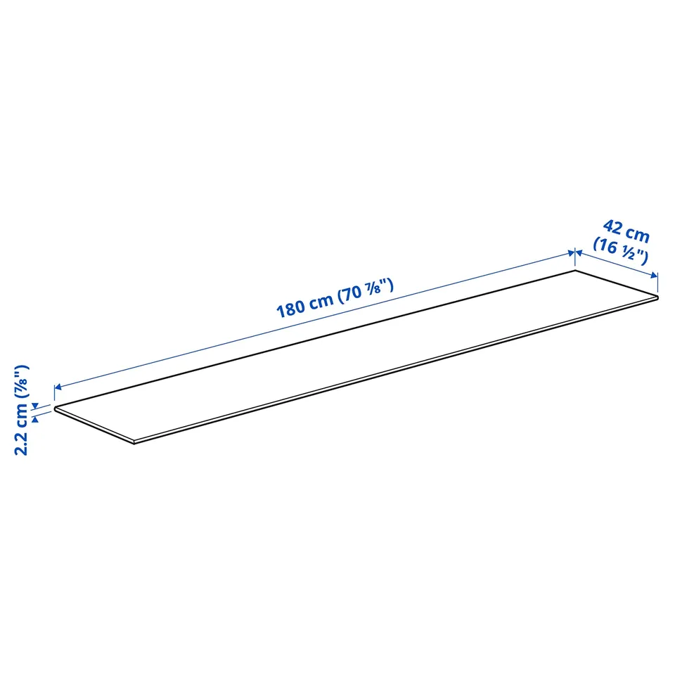 Illustration with measurements for the product: BESTÅ.