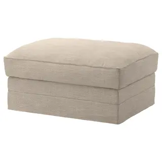 GRÖNLID cover for footstool with storage, Hillared beige