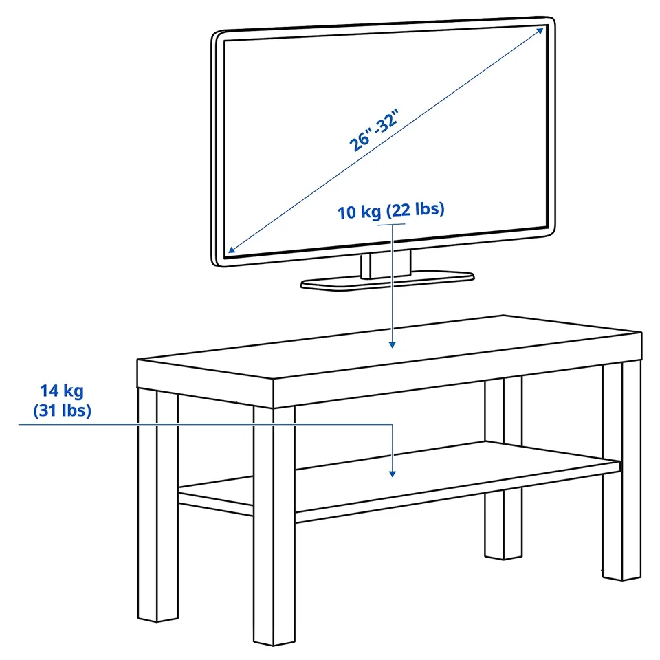 LACK TV bench, white, 90x36x45 cm