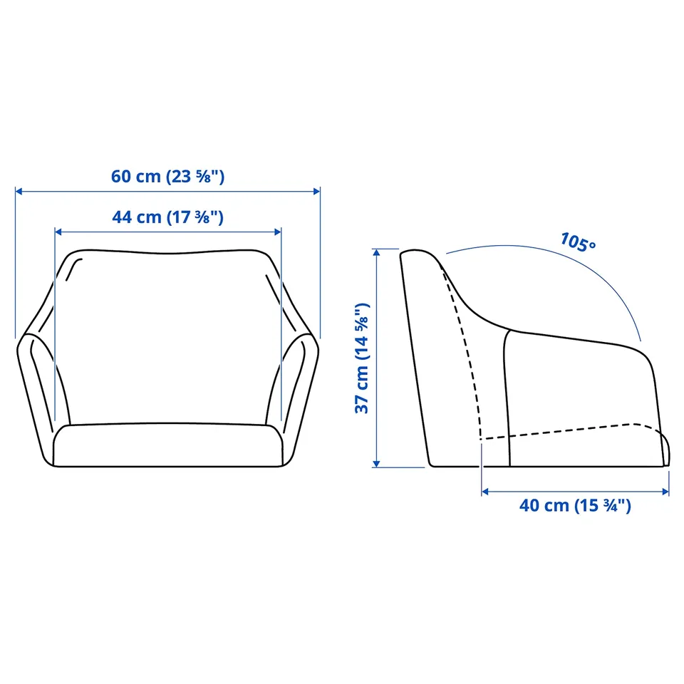 Illustration with measurements for the product: TOSSBERG.