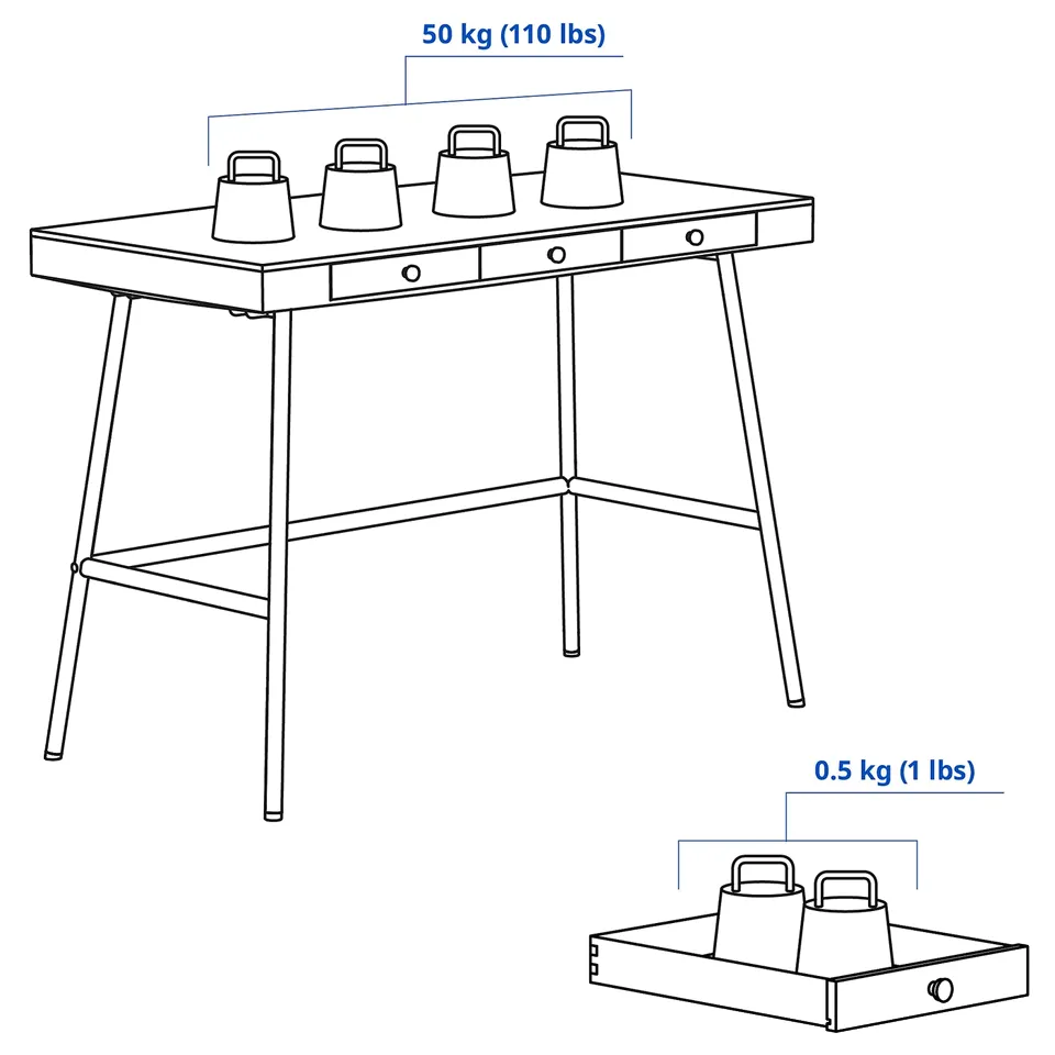 Illustration with measurements for the product: LILLÅSEN.