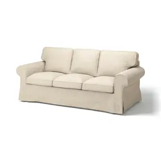 EKTORP 3-seat sofa, Kilanda light beige, Depth 88 x Width 218 cm