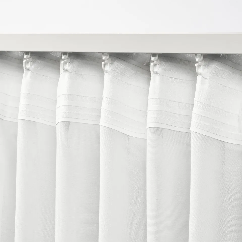 STENFRÖ Sheer curtain, 1 piece, white/with heading tape, 300x300 cm