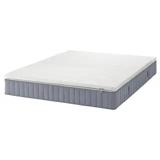 VALEVÅG mattress and mattress pad, super firm light blue/Nisseholm white, 180x200 cm