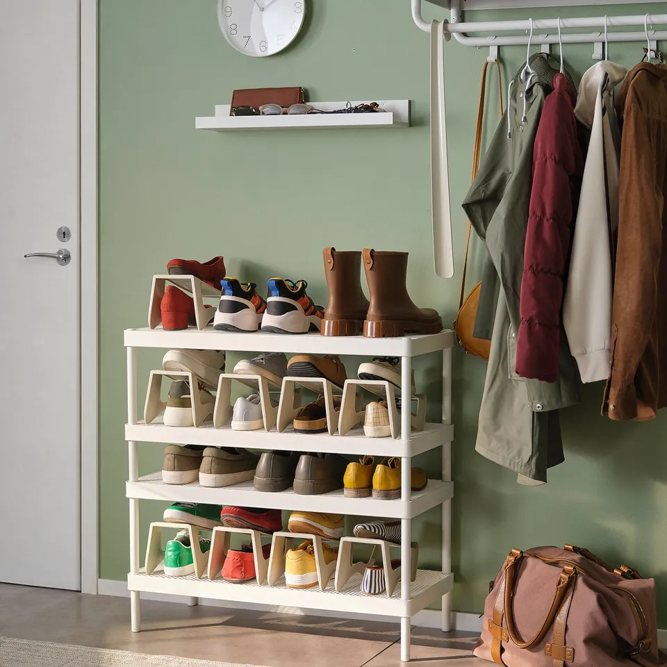 MACKAPÄR Shoe rack, white, 78x32x40 cm