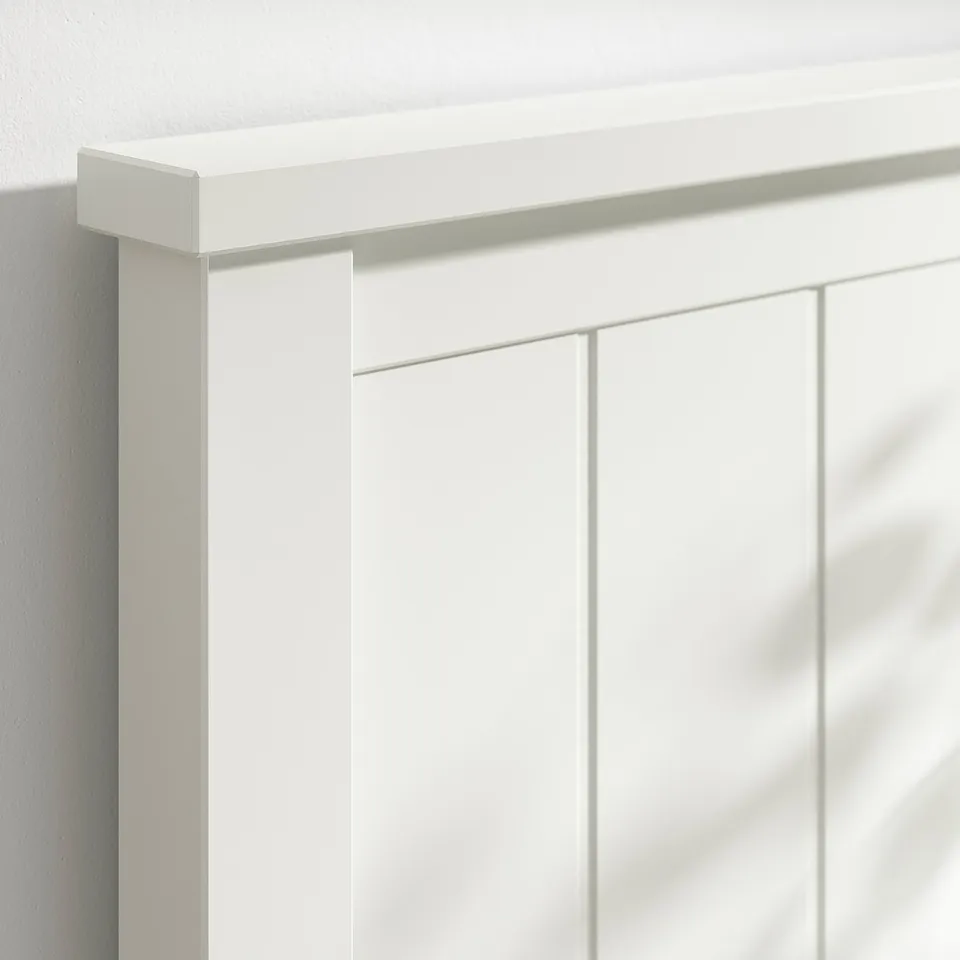 GULLABERG Bed frame with 2 storage boxes, white/Lönset, 150x200 cm