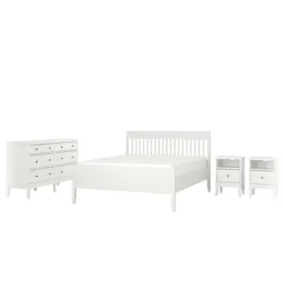 IDANÄS bedroom furniture, set of 4, white, 150x200 cm