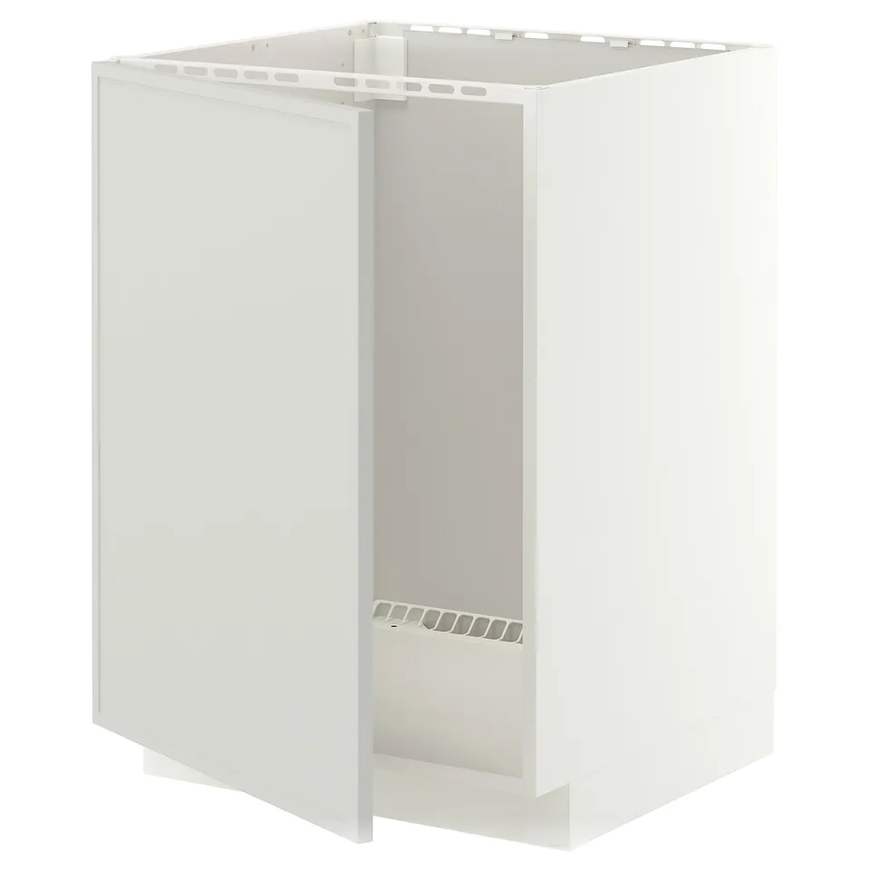 METOD Base cabinet for sink, white/Aspudden light grey, 60x60x80 cm