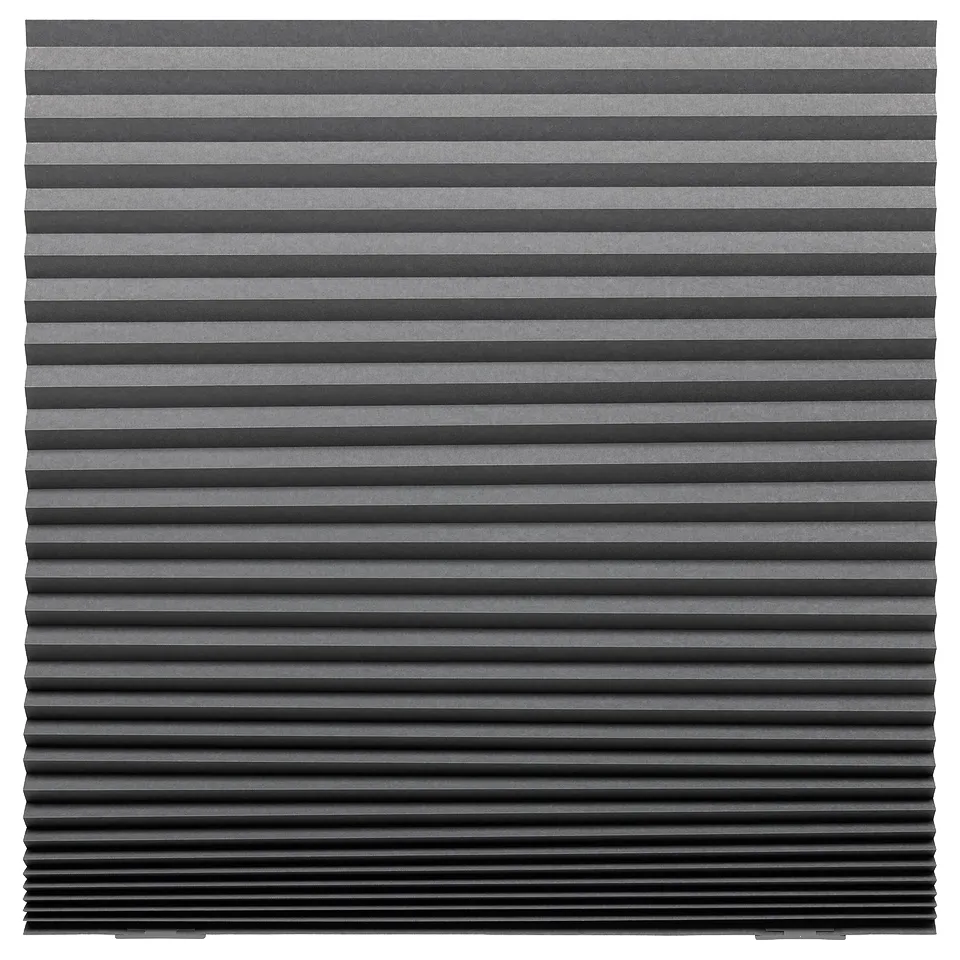 SCHOTTIS grey block-out blinds, horizontal stripes, recycled polyester.