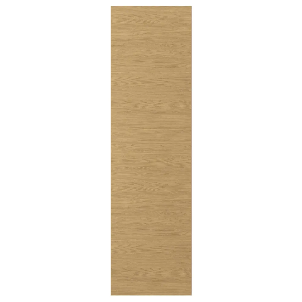 A vertical, light wood-colored rectangular panel. Its made of particleboard with plastic edging and foil, part of the VOXTORP series.