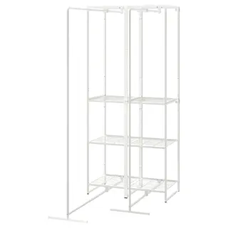 JOSTEIN shelving unit with drying rack, in/outdoor/wire white, 82x53/117x180 cm