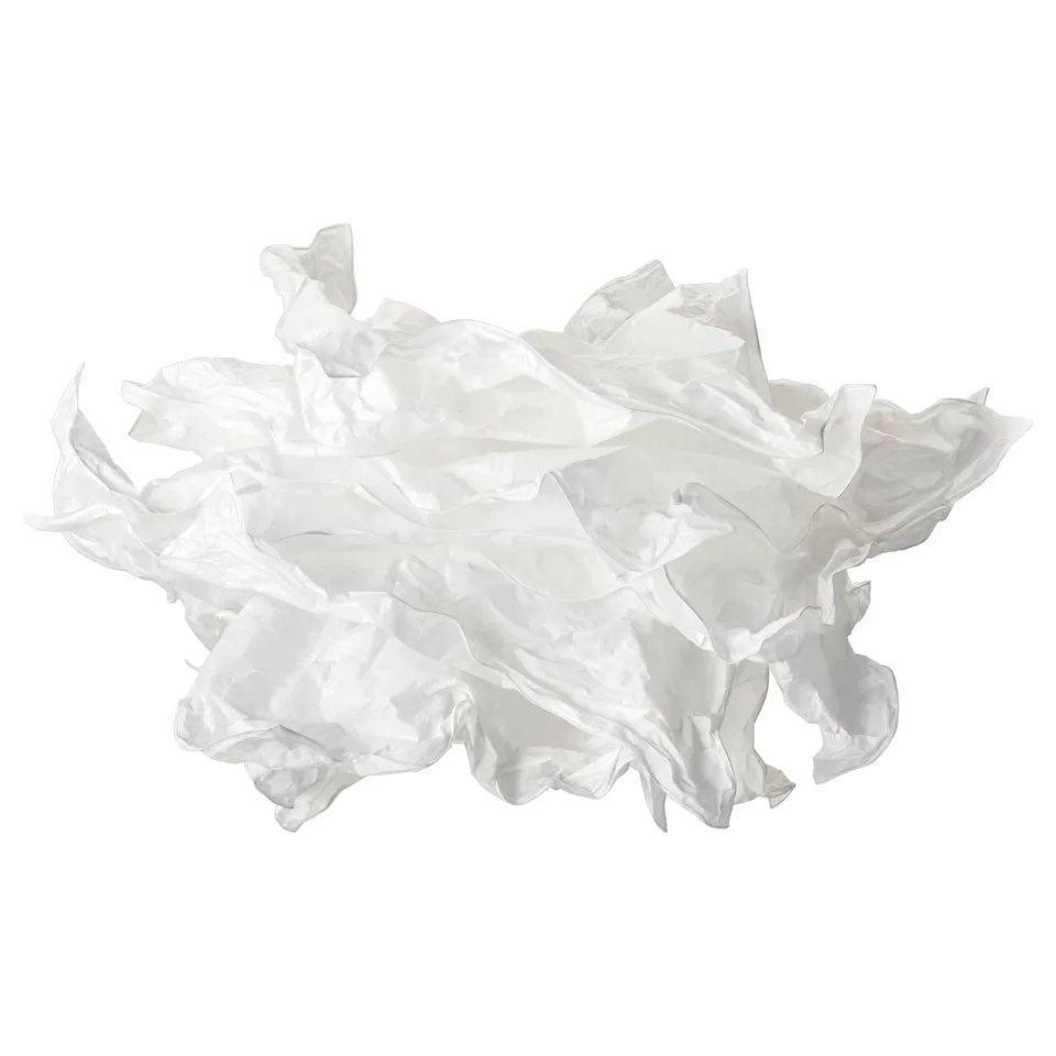 KRUSNING white paper lampshade, wavy design, diffused light.