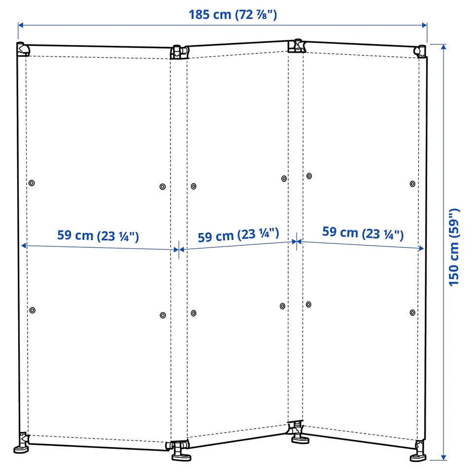 Illustration with measurements for the product: YTTERSKÄR.