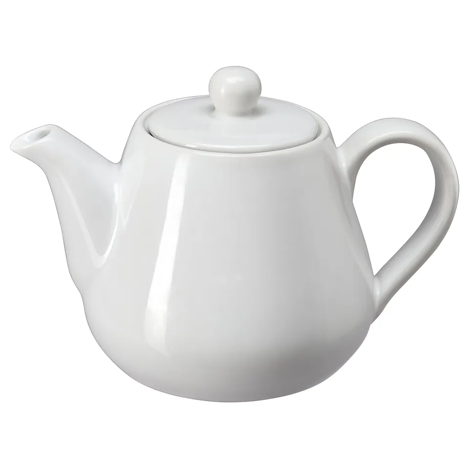 LYSRÄKA Teapot, white, 0.8 l