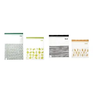 ISTAD set: resealable bag x2, patterned/green + patterned black/yellow, 6/4.5 l