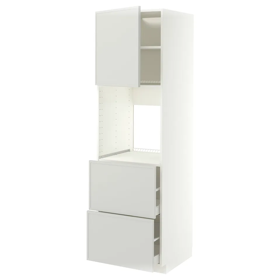 METOD / MAXIMERA Hi cab f ov w dr/2 frnts/2 hi drwrs, white/Aspudden light grey, 60x60x200 cm