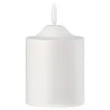 SMÅLOM LED pillar candle, battery-operated white, 9 cm