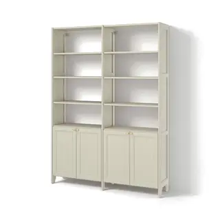 GULDDRAGARE storage combination, beige/with 4 doors with shelves, 159x37x216 cm