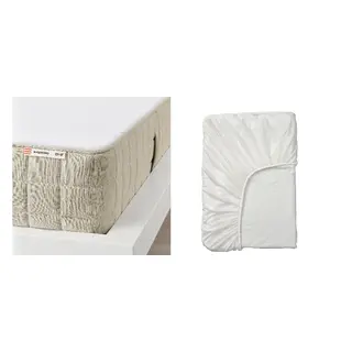 GRUSNARV/MAUSUND set: natural latex mattress + waterproof mattress protector, medium firm natural, 150x200 cm