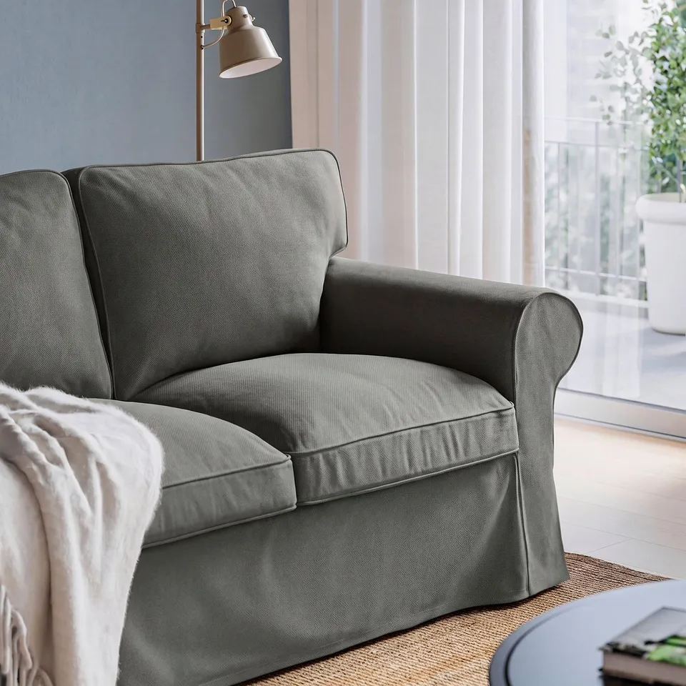 EKTORP 3-seat sofa, Hakebo dark grey