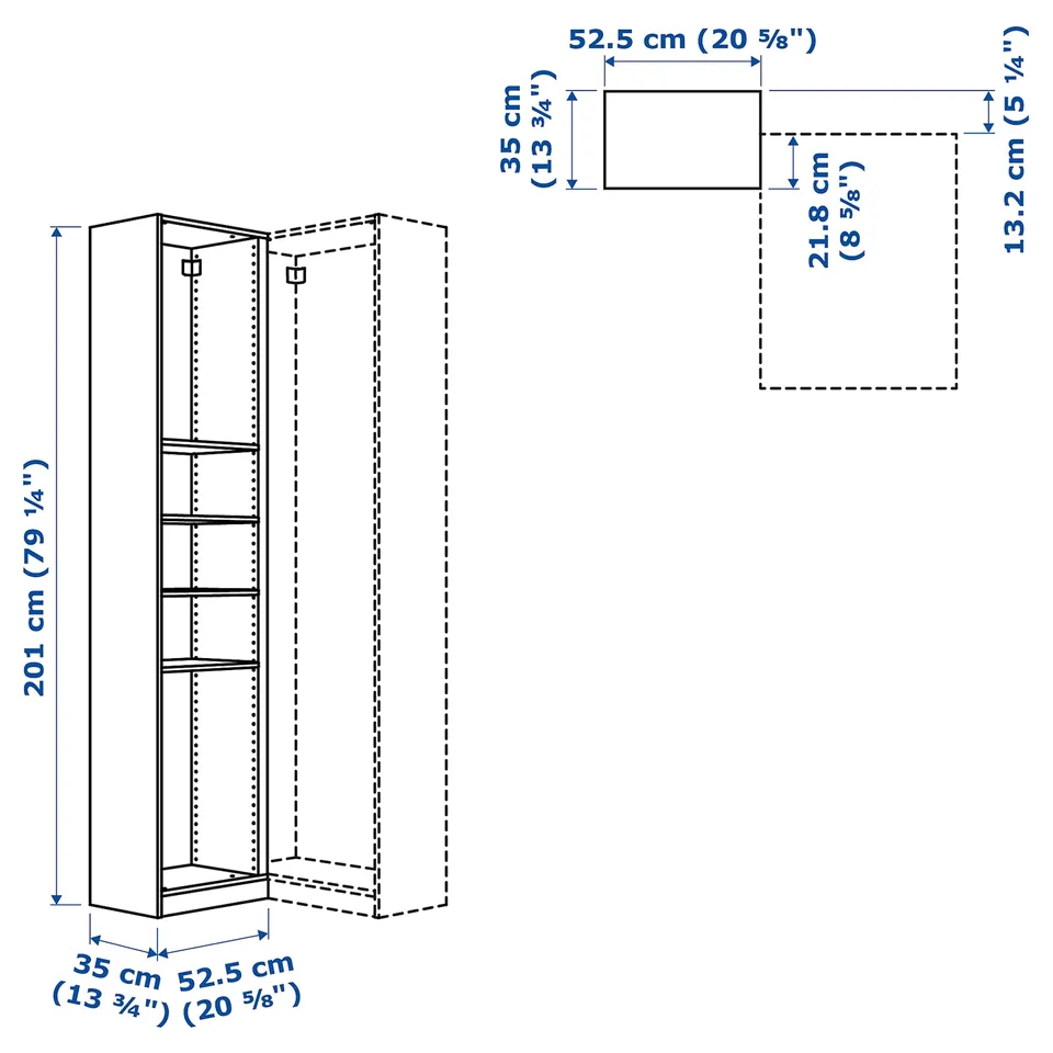 part: PAX add-on corner unit with 4 shelves