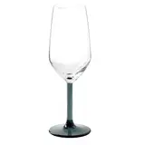 RÖDRÄKA champagne glass, blue-grey/clear glass, 25 cl