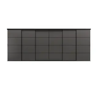 SKYTTA / MEHAMN sliding door combination, black/double sided dark grey, Height 240 x Width 603 cm
