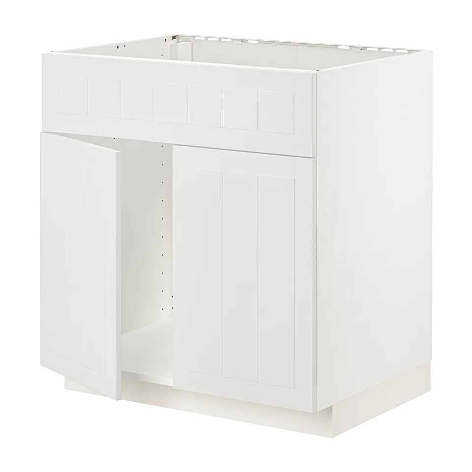 White METOD kitchen cabinet, rectangular, modern design, wooden.