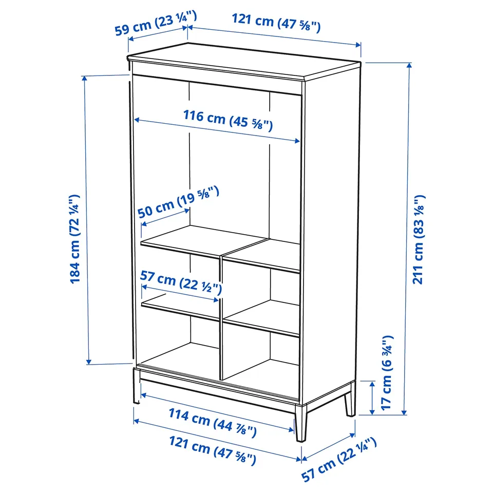 Illustration with measurements for the product: IDANÄS.