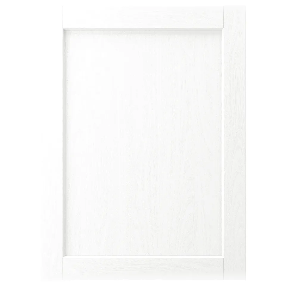 ENKÖPING white kitchen cabinet door, classic style, white foil, square shape.