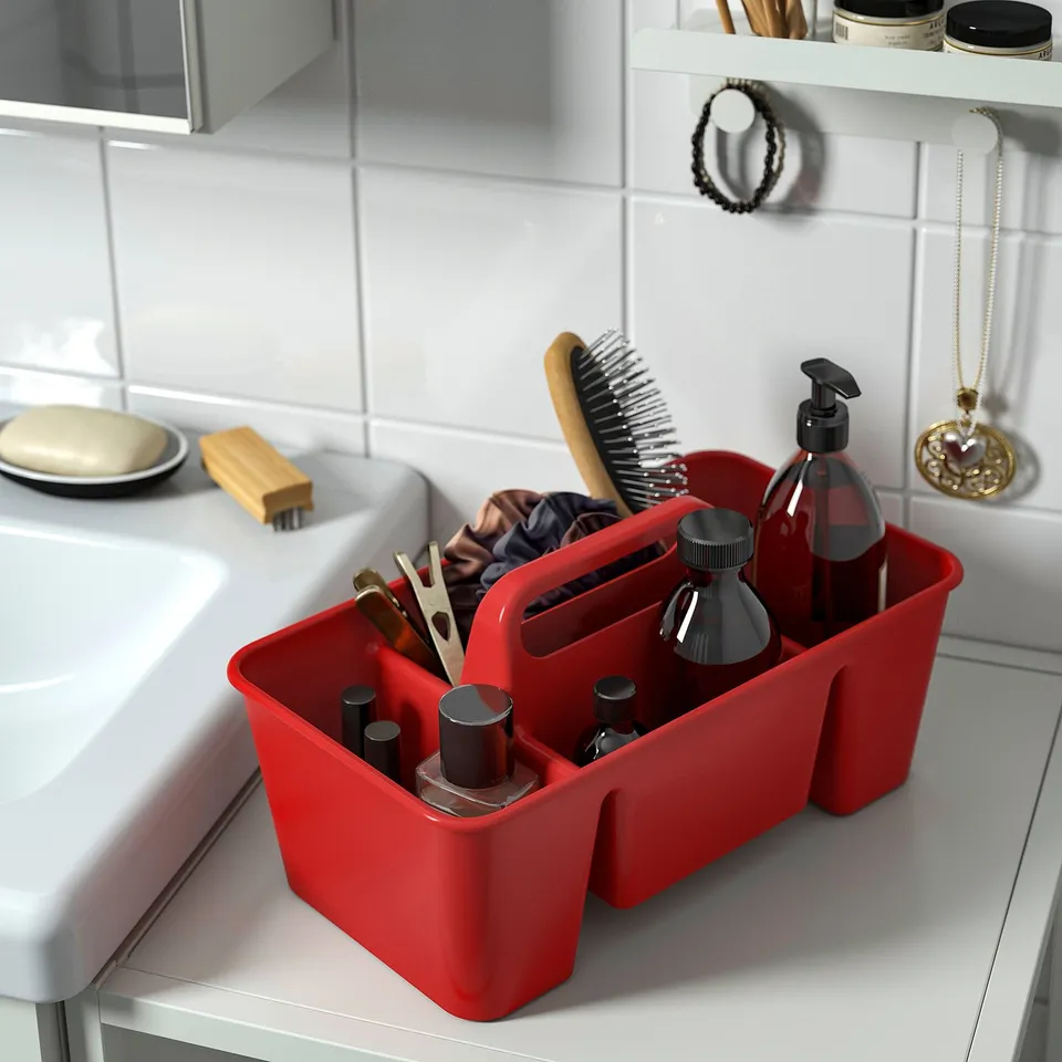 STACKSTOD Desk organiser, red, 32x18x16 cm