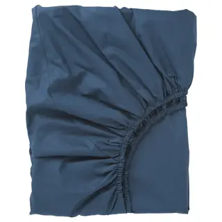 ULLVIDE fitted sheet, dark blue, 90x200 cm
