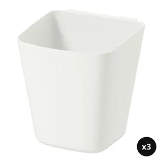 SUNNERSTA set: container x3, white, 12x11 cm