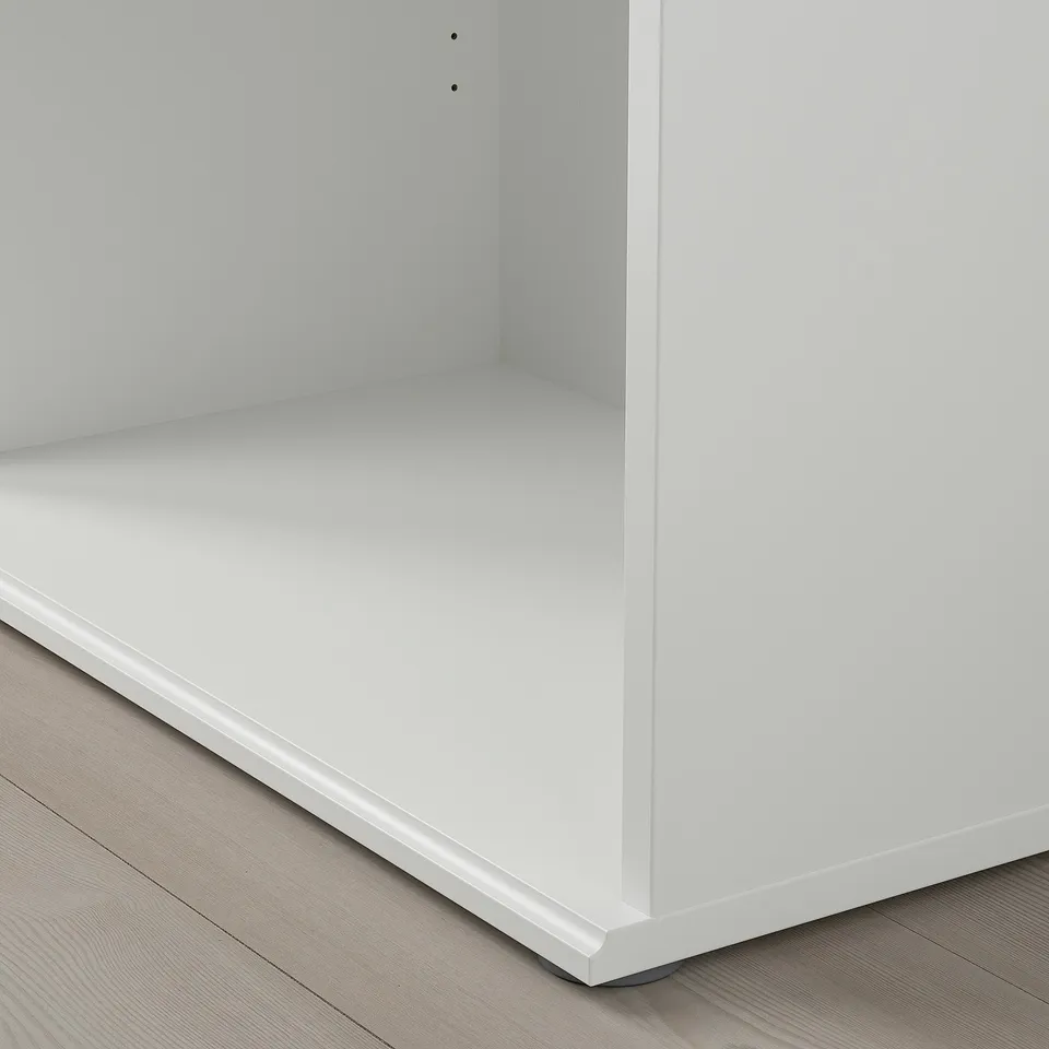 Clean-lined white cabinet with smooth, durable surfaces and concealed fixing points.
