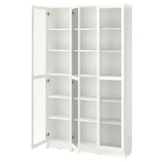 BILLY / OXBERG bookcase with glass-doors, white, 120x30x202 cm